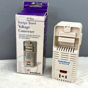 Radio Shack Foreign Travel voltage Converter 220/240 to 110/120 in Box 50 Watt